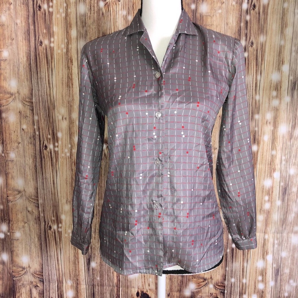 Silky long sleeve button down